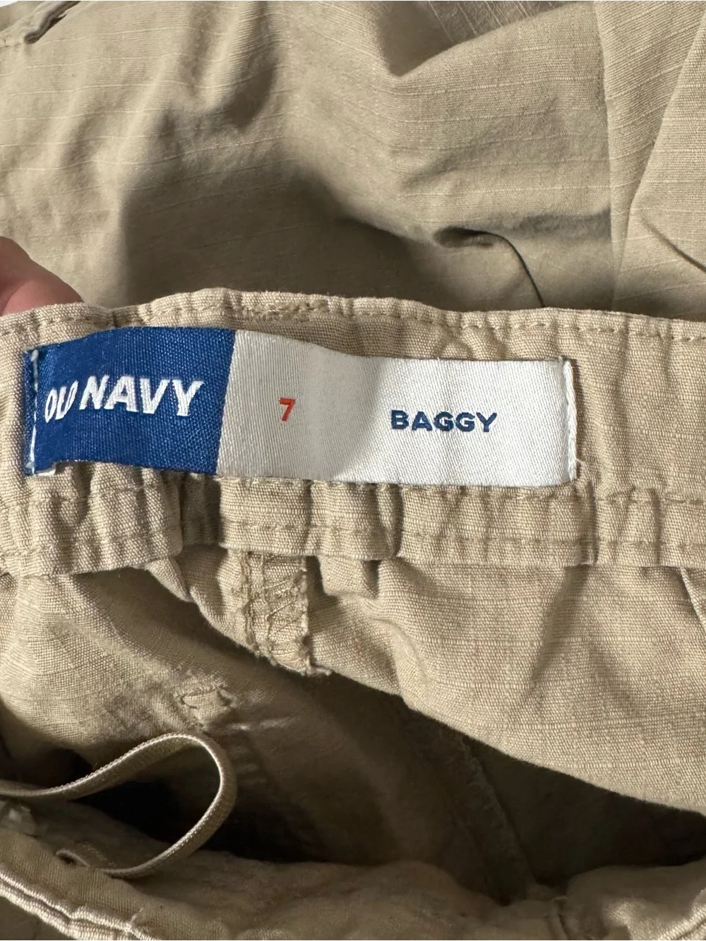Old Navy Boys Baggy Size 7 Cargo Pants Adjustable Waist Tan Casual School